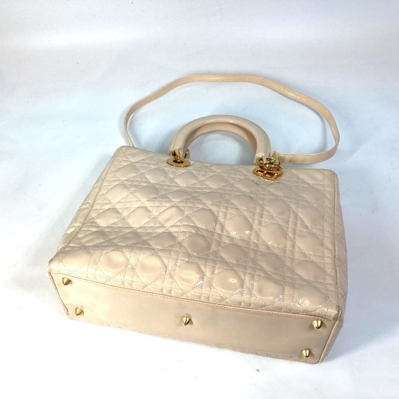CHRISTIAN DIOR Cream Leather Shoulder Bag - Picture 5 of 13